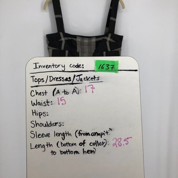 Burberry London Black Grey Plaid Square Neck Knee Lemgth Dress size 6 - Picture 7 of 15